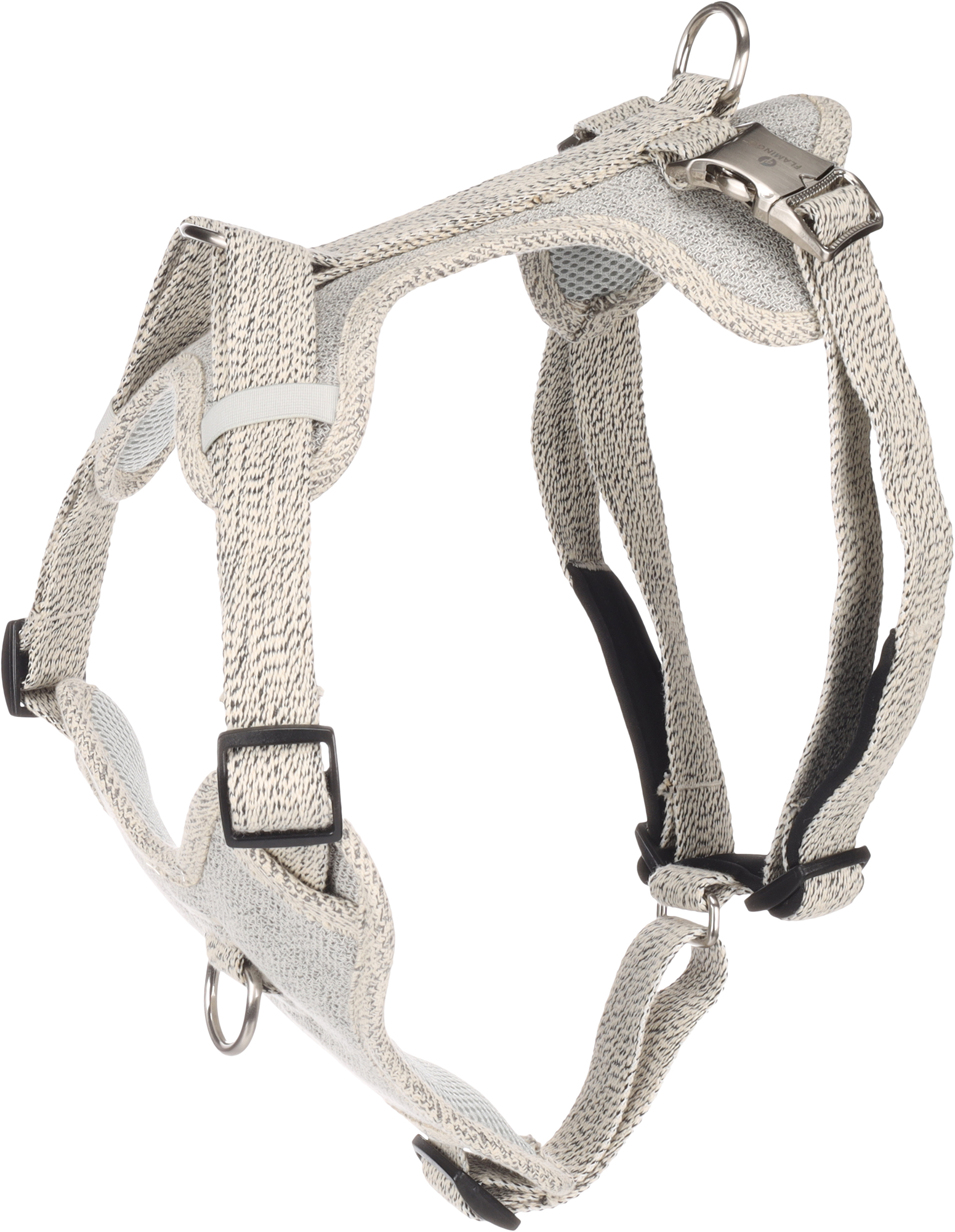 Flamingo Harness Lago White & Black