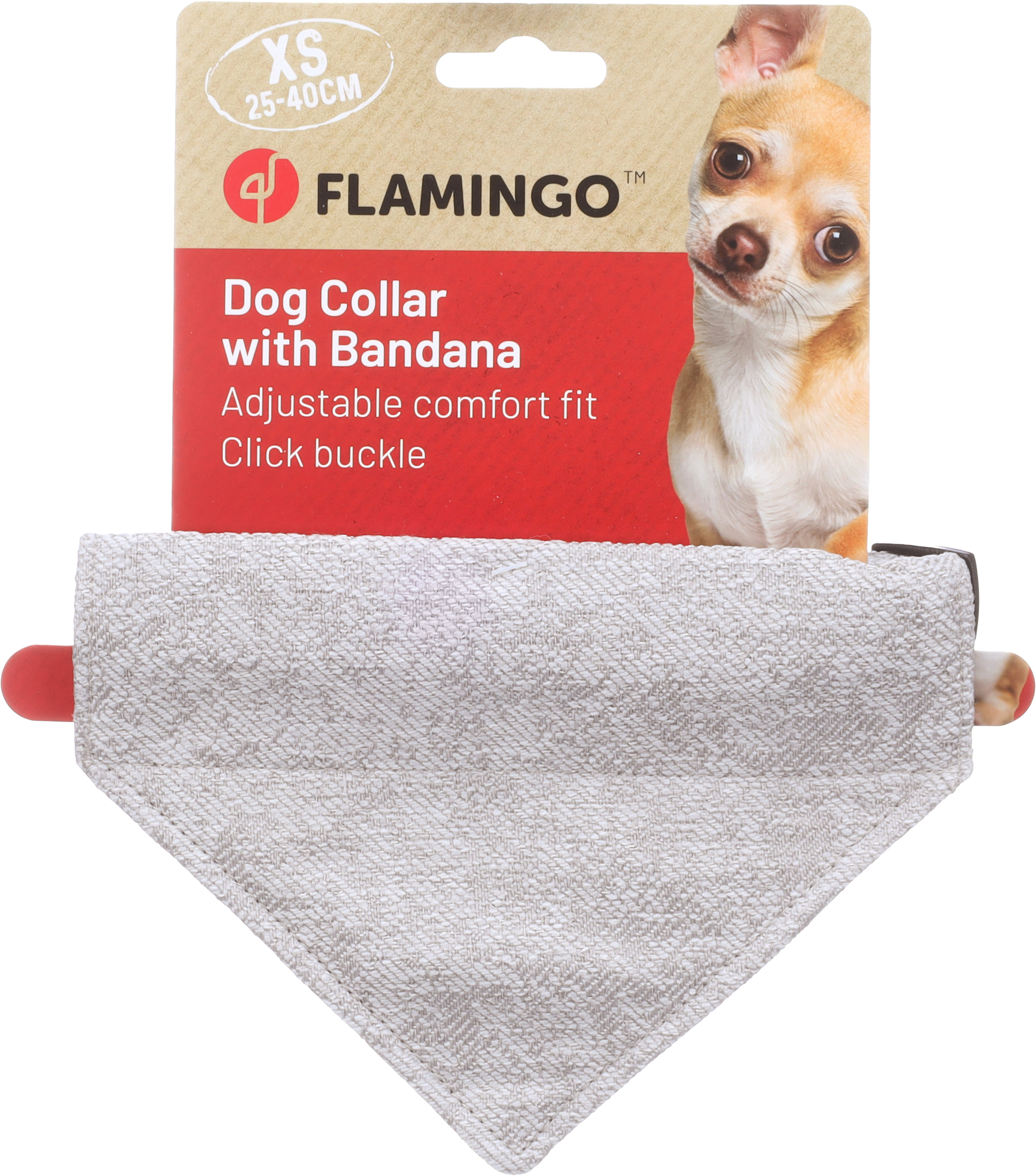 Flamingo Collar with bandana Nelson Grey