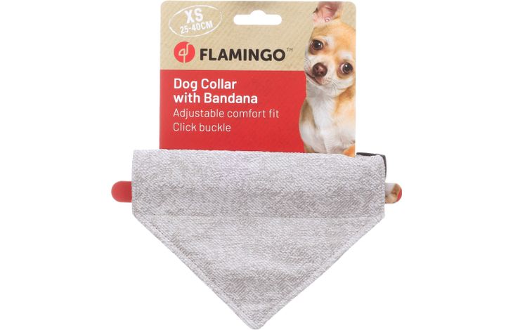 Flamingo Collar with bandana Nelson Grey