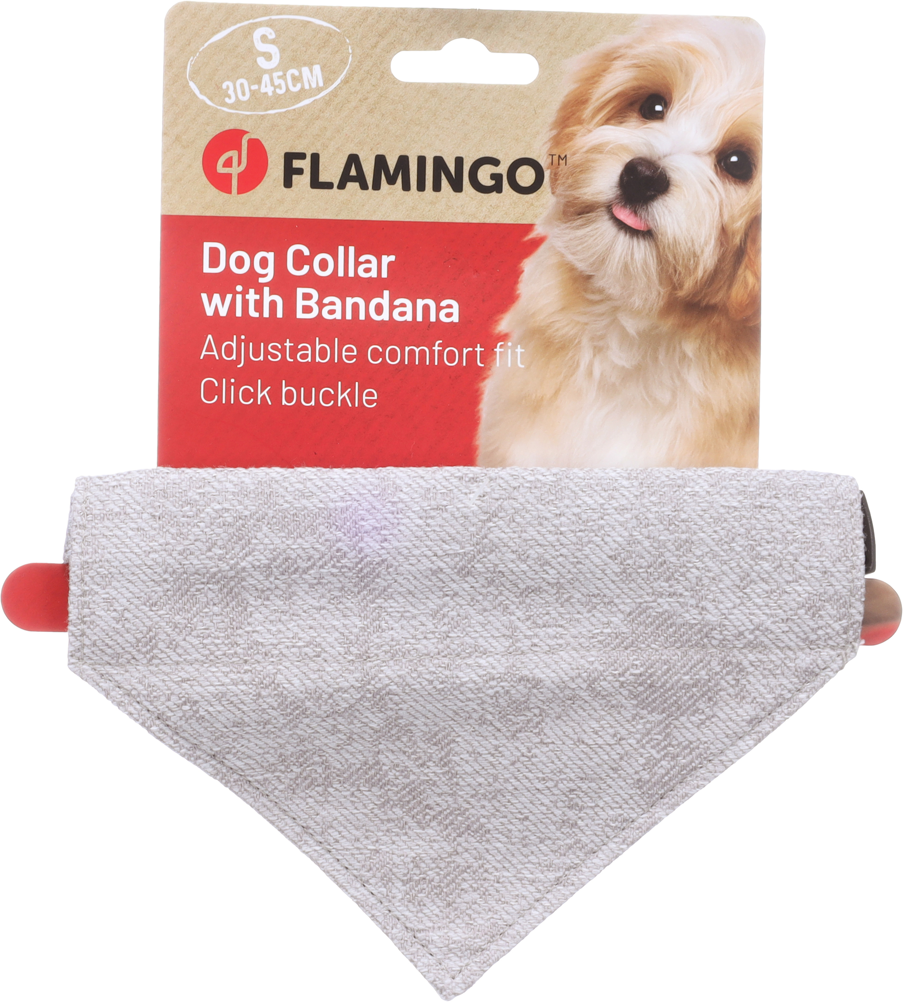 Flamingo Collar with bandana Nelson Grey