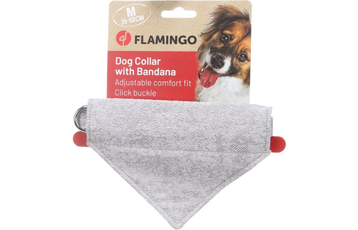 Flamingo Collar with bandana Nelson Grey