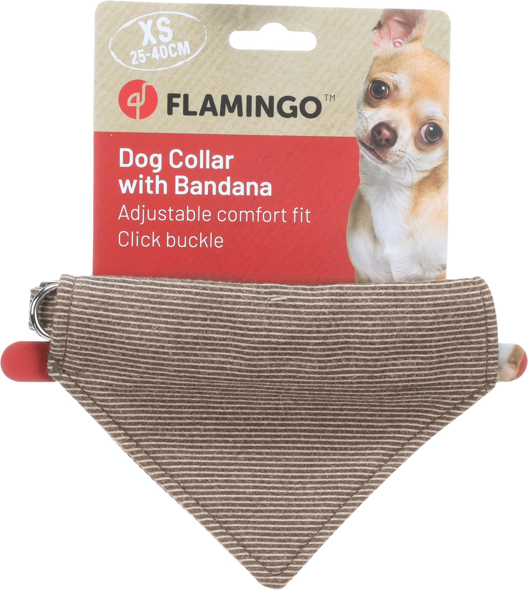 Flamingo Collar with bandana Herbert Light brown