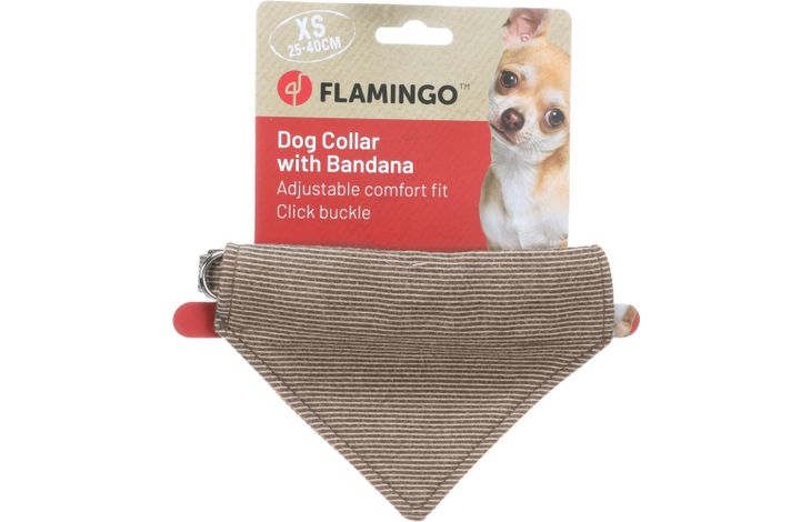 Flamingo Collar with bandana Herbert Light brown