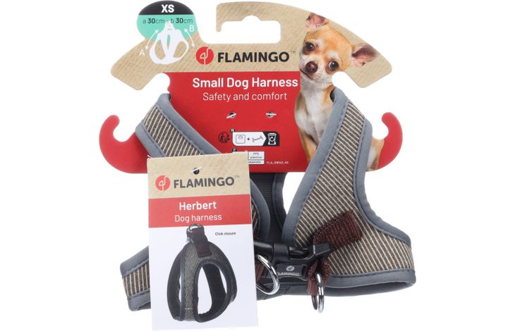 Flamingo Harness Step&Go Herbert Light brown