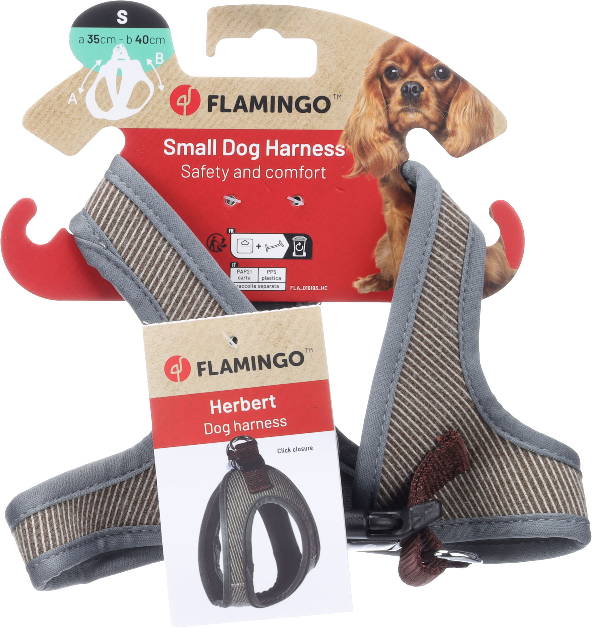 Flamingo Harness Step&Go Herbert Light brown