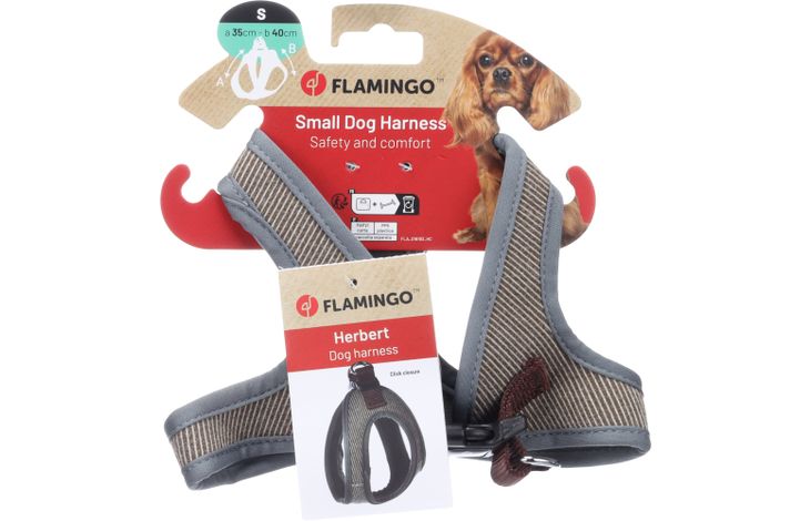 Flamingo Harness Step&Go Herbert Light brown