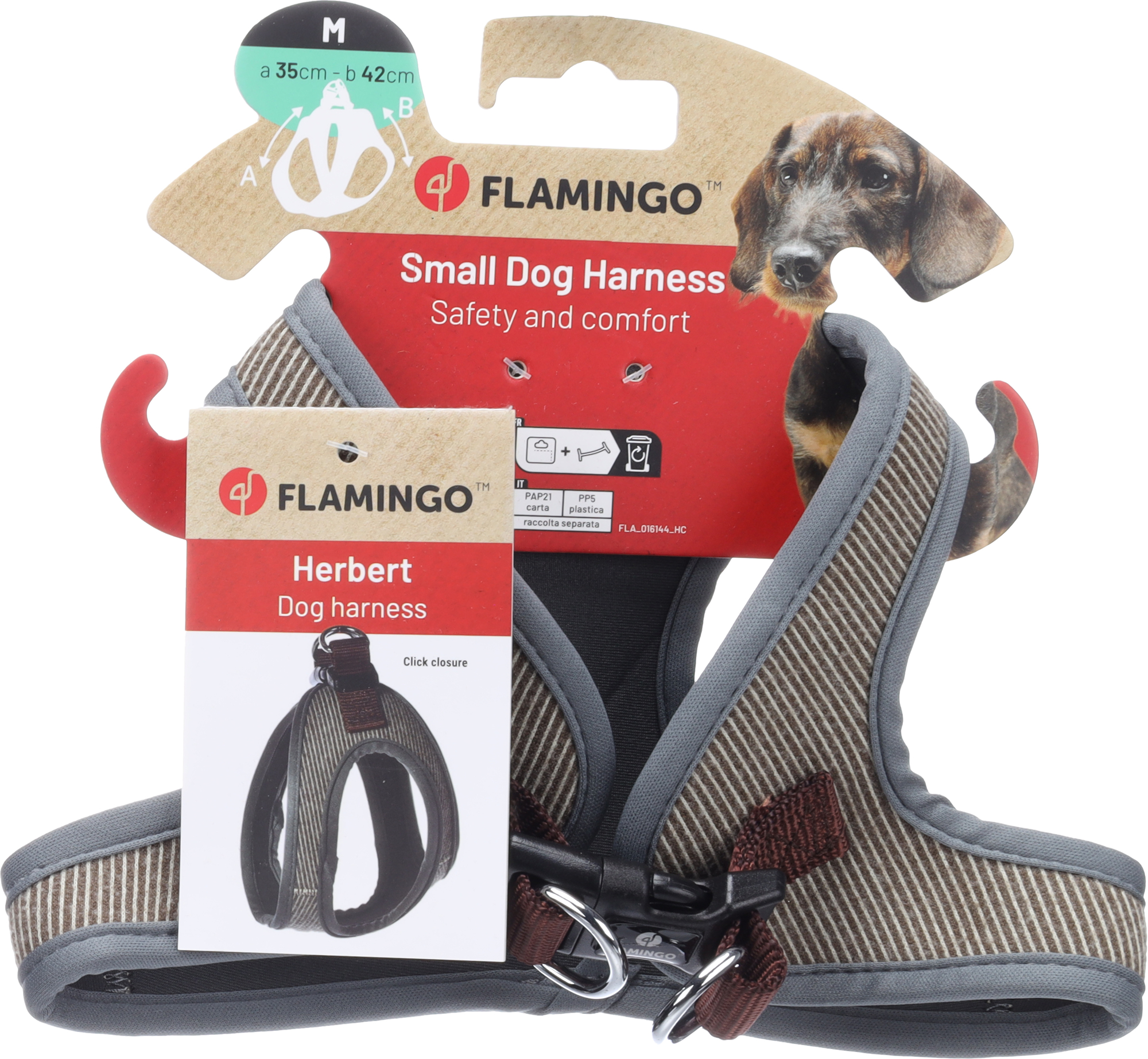 Flamingo Harness Step&Go Herbert Light brown