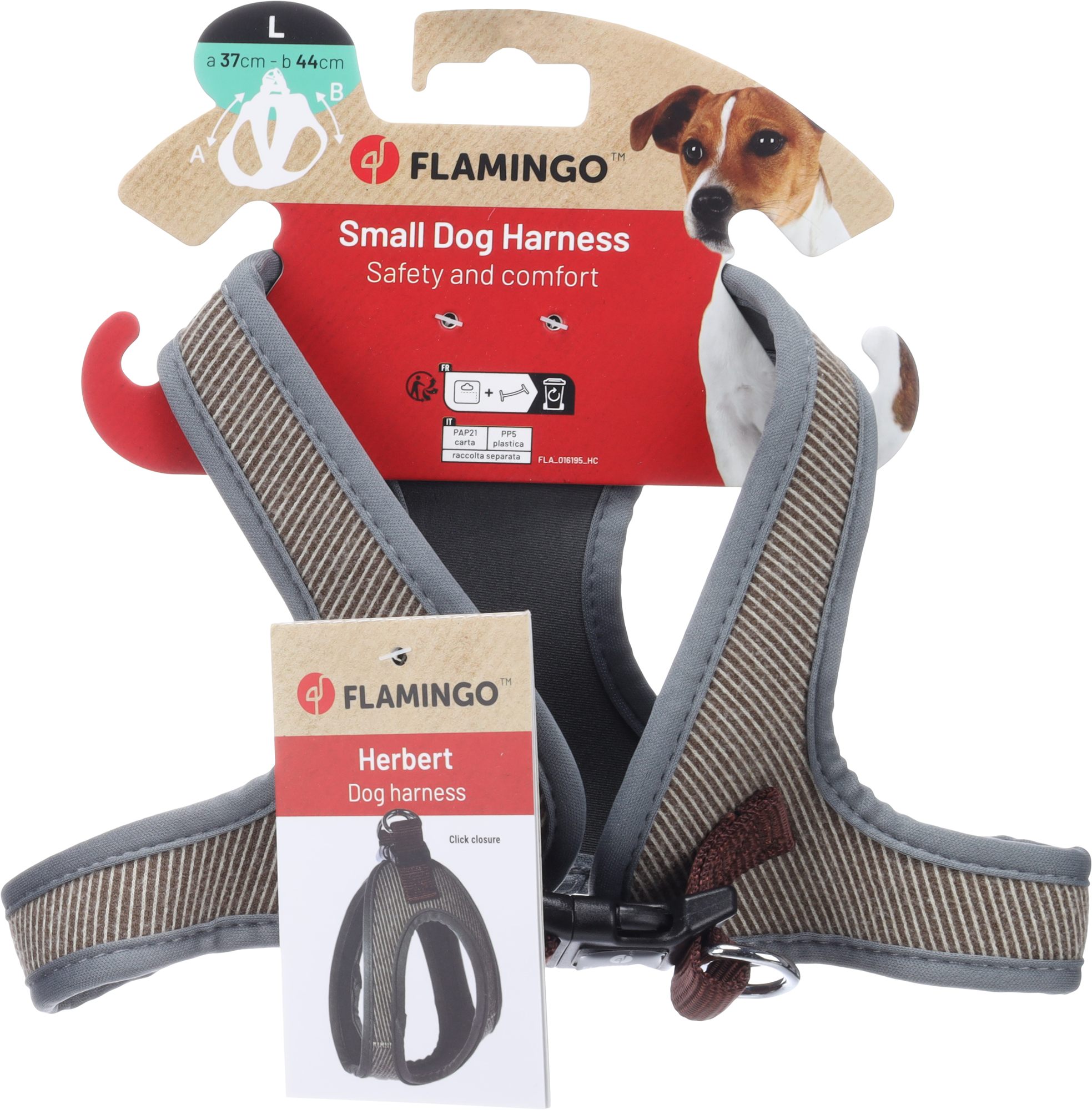 Flamingo Harness Step&Go Herbert Light brown