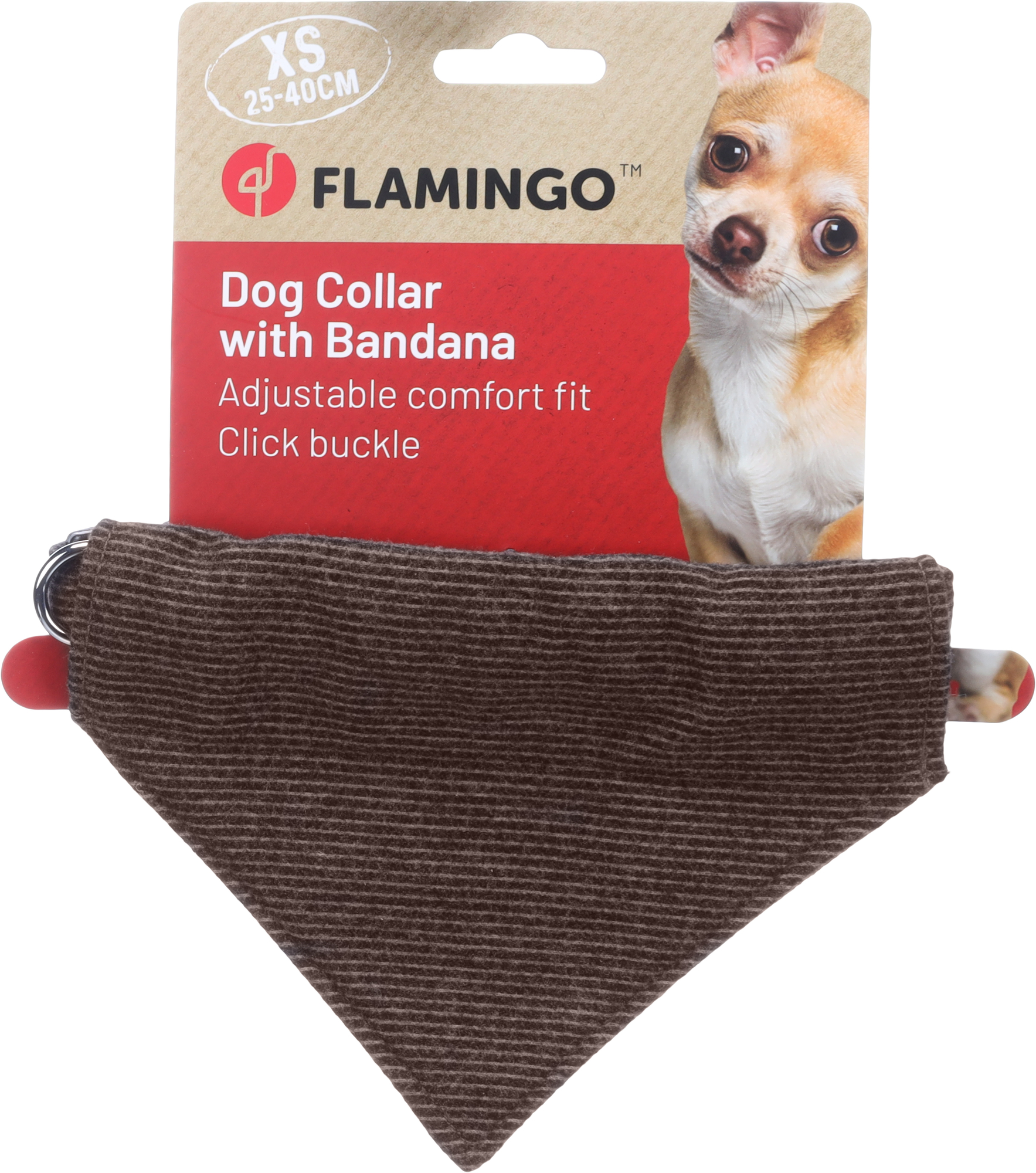 Flamingo Collar with bandana Herbert Dark brown