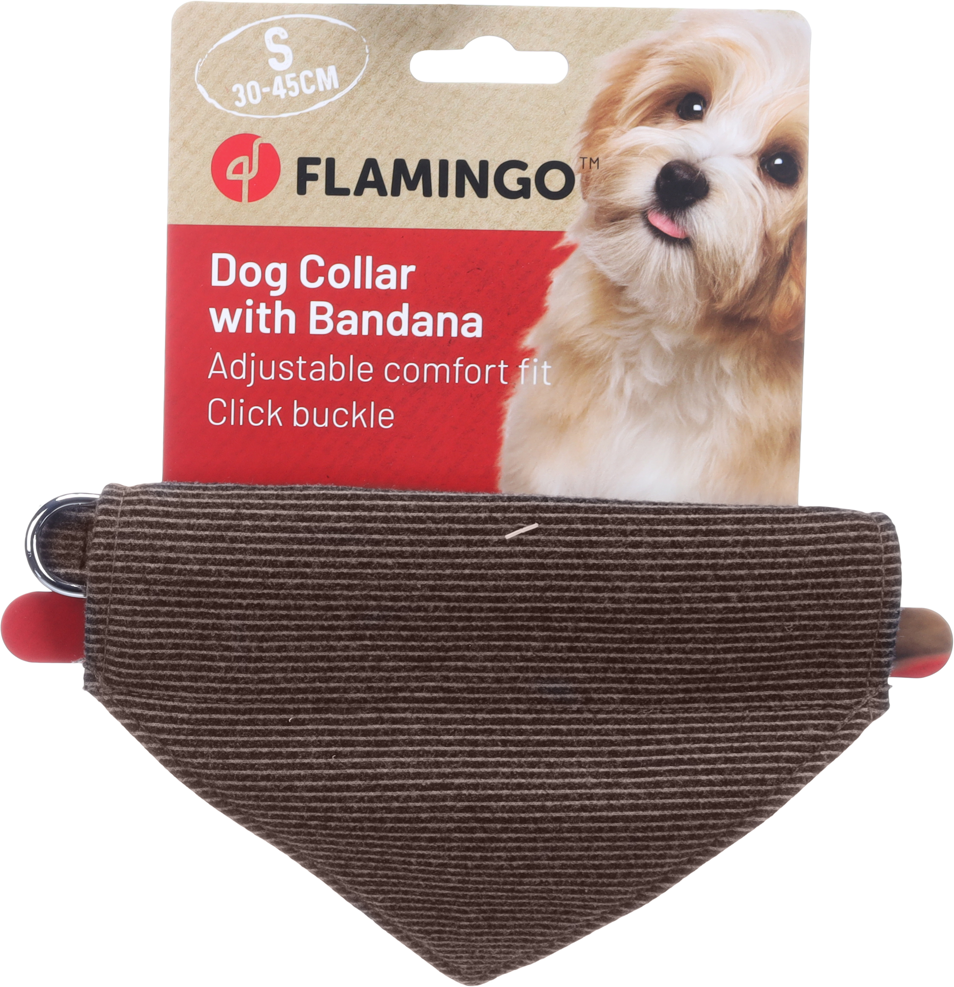 Flamingo Collar with bandana Herbert Dark brown
