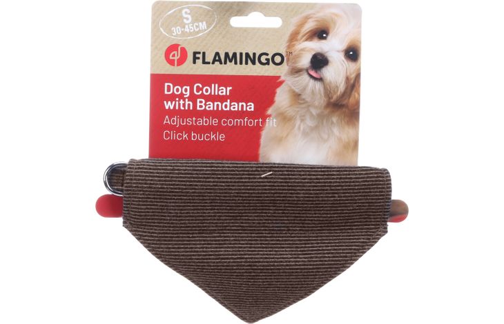 Flamingo Collar with bandana Herbert Dark brown