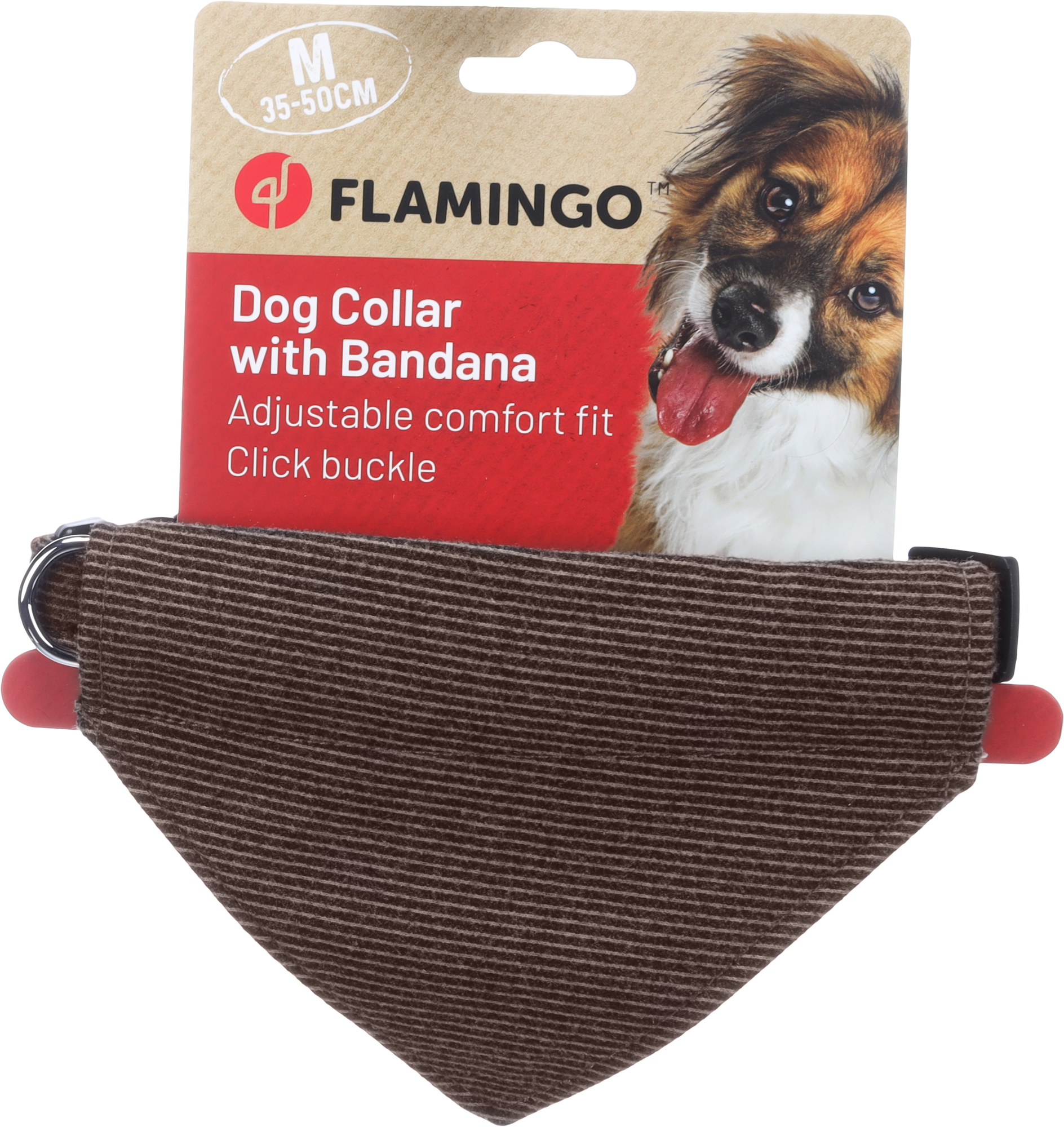 Flamingo Collar with bandana Herbert Dark brown