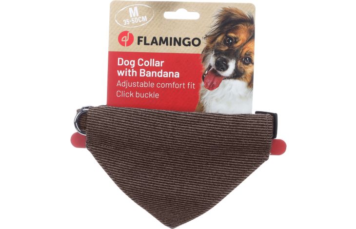 Flamingo Collar with bandana Herbert Dark brown