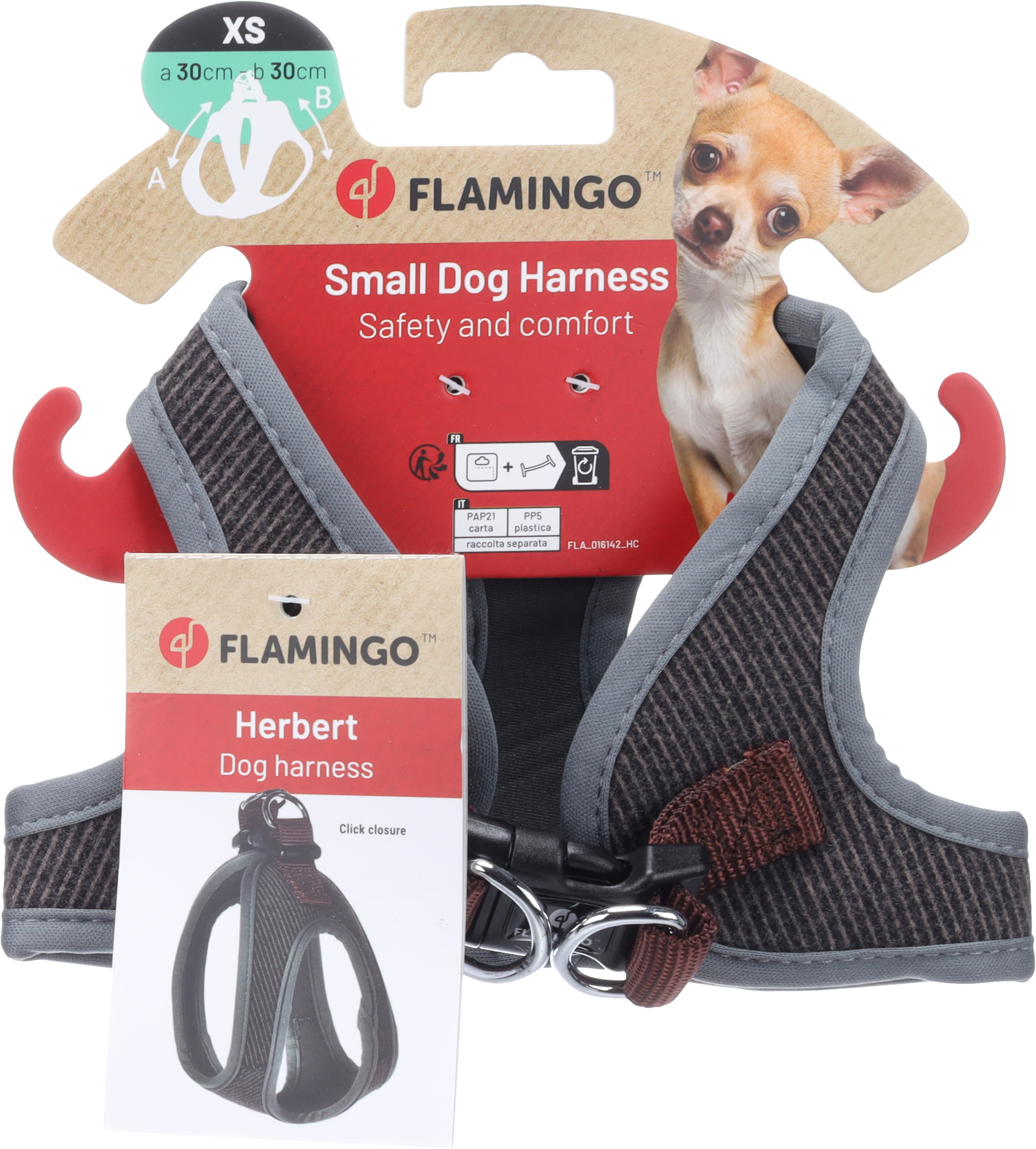 Flamingo Pettorina Step&Go Herbert Marrone scuro
