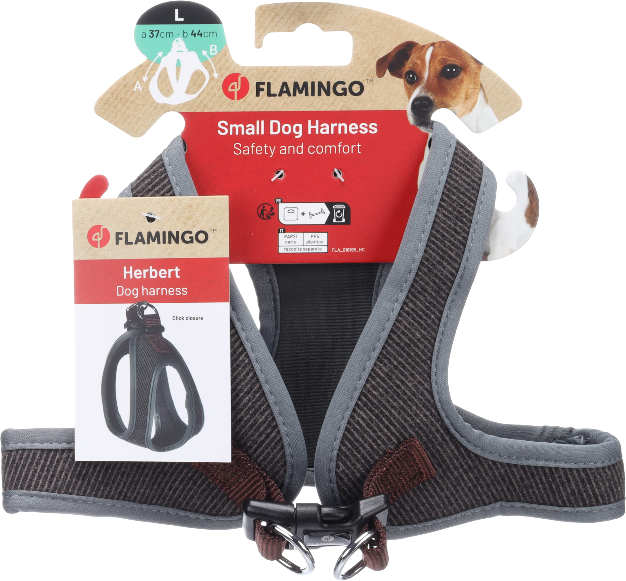 Flamingo Harness Step&Go Herbert Dark brown