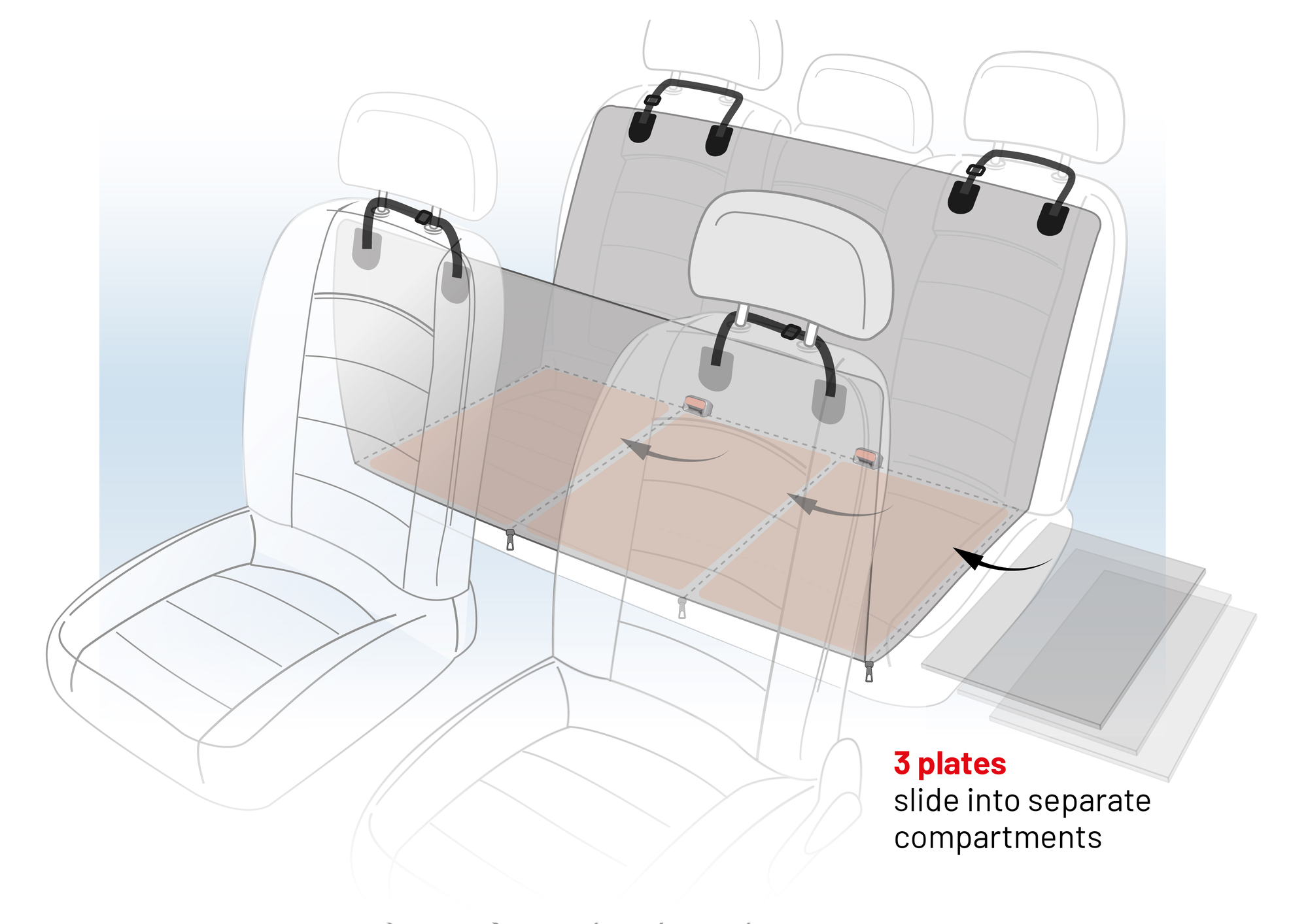 Flamingo Car seat cover Kenai Back seat Black