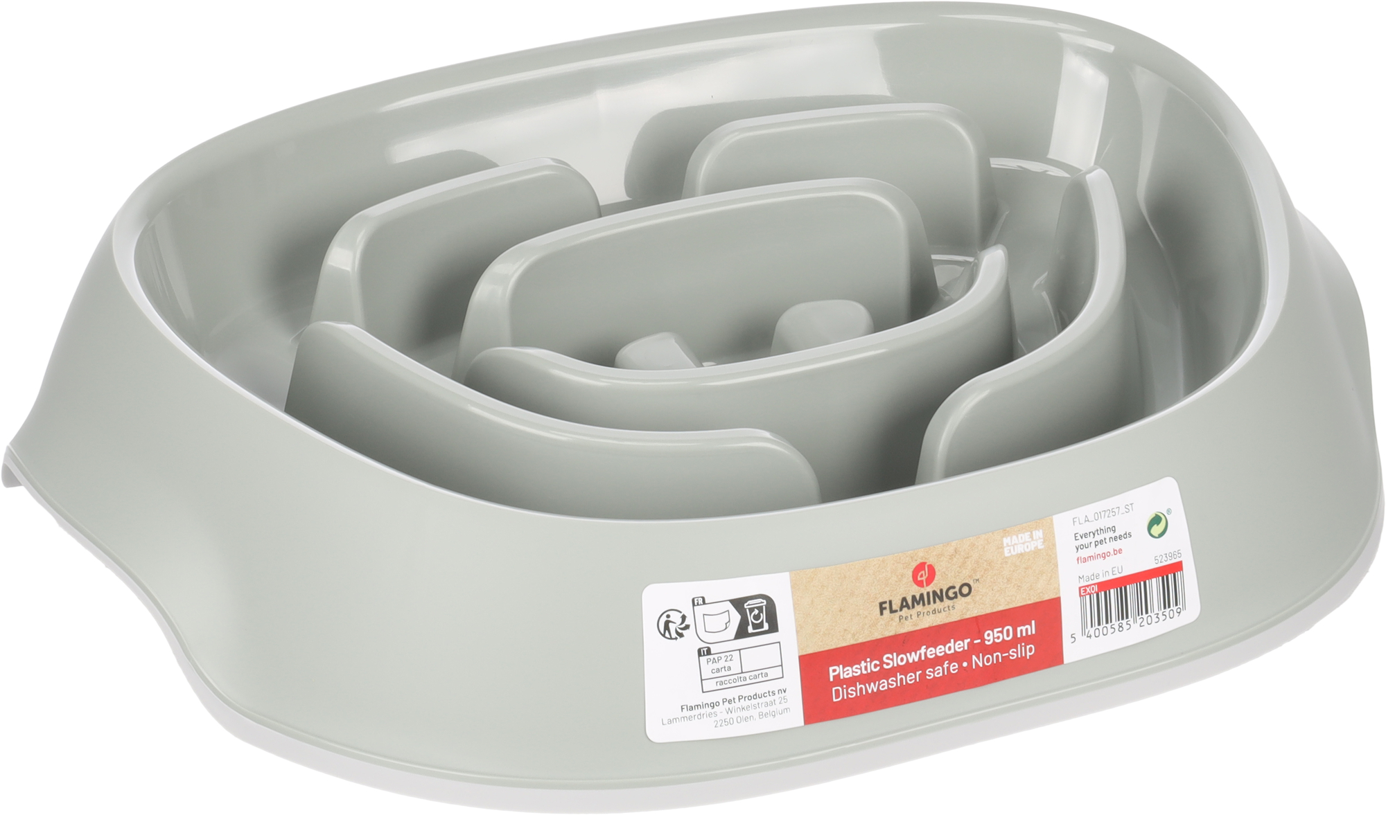 Flamingo Feeding bowl Slow feeder Exqi Oval Green