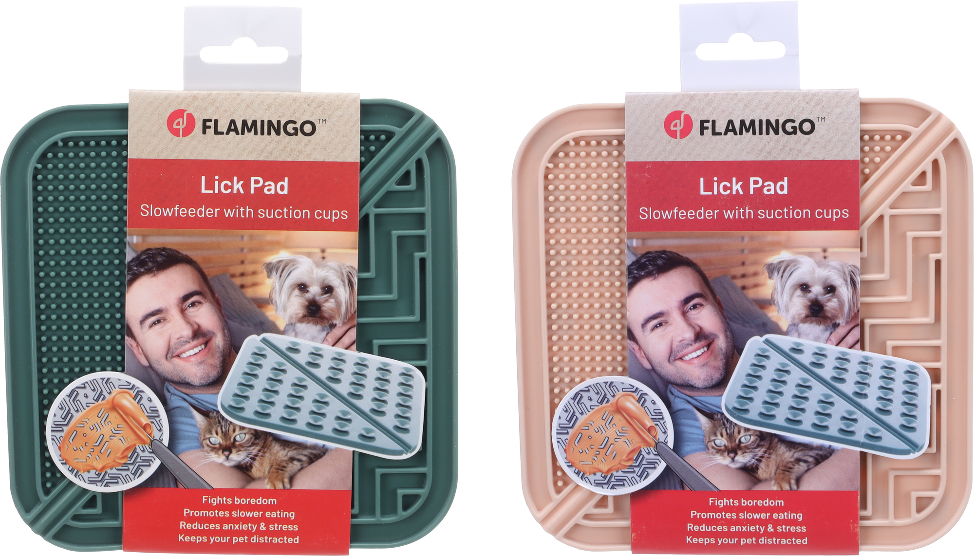 Flamingo Lick pad Vami Square Multiple colours