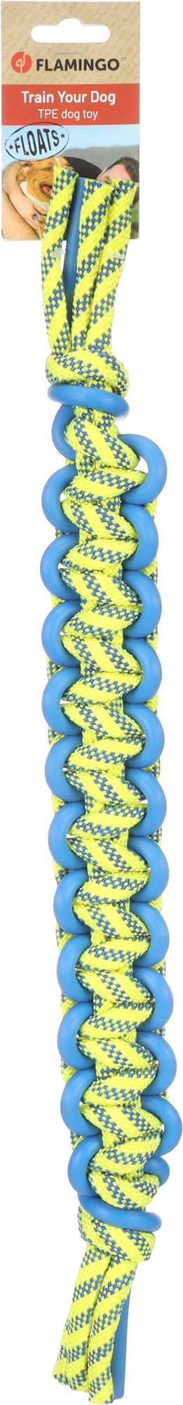 Flamingo Spielzeug Tofla Schnur Gewebt Blau & Gelb