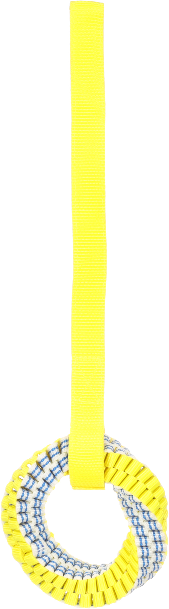 Flamingo Toy Glowa Tug rope & Ring Woven Blue & Yellow
