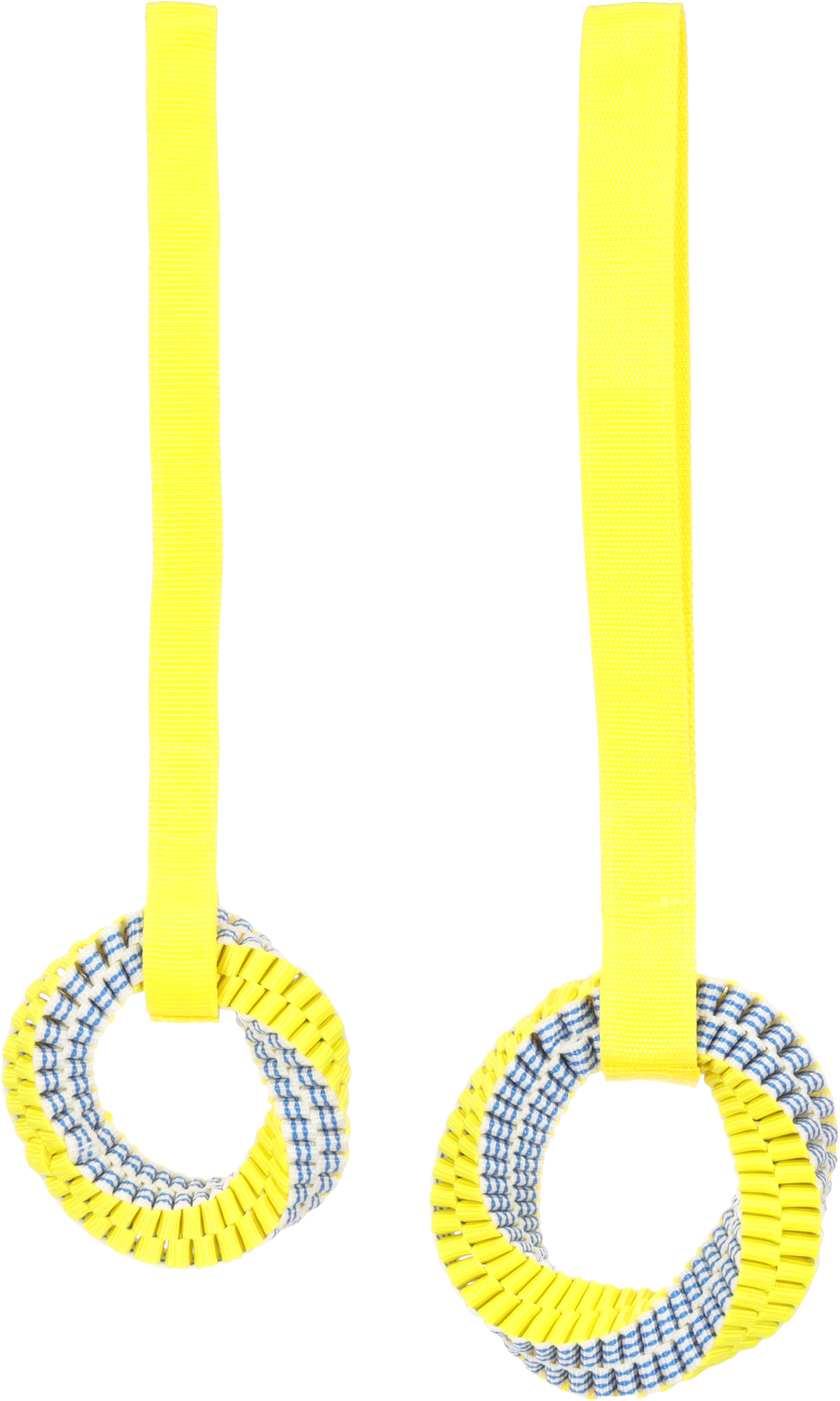 Flamingo Toy Glowa Tug rope & Ring Woven Blue & Yellow