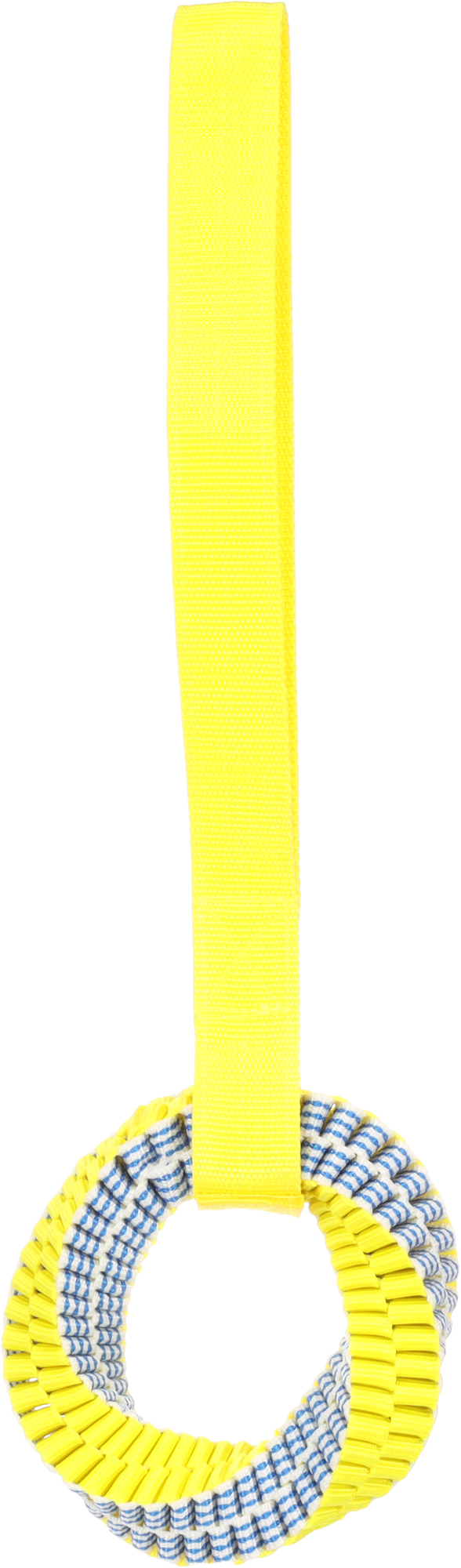 Flamingo Toy Glowa Tug rope & Ring Woven Blue & Yellow