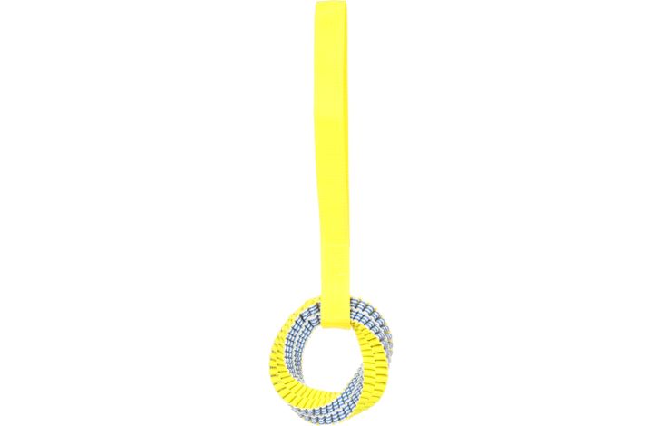 Flamingo Speelgoed Glowa Trektouw & Ring Geweven Blauw & Geel