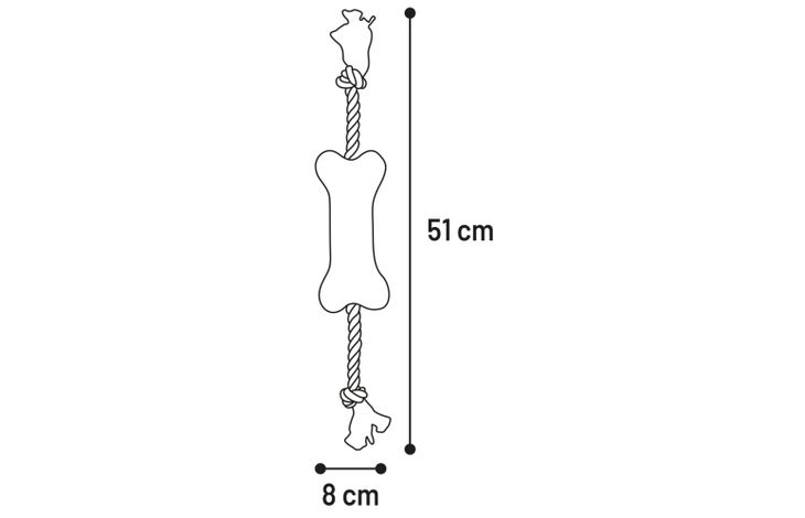 Flamingo Toy Swa Bone with rope Brown