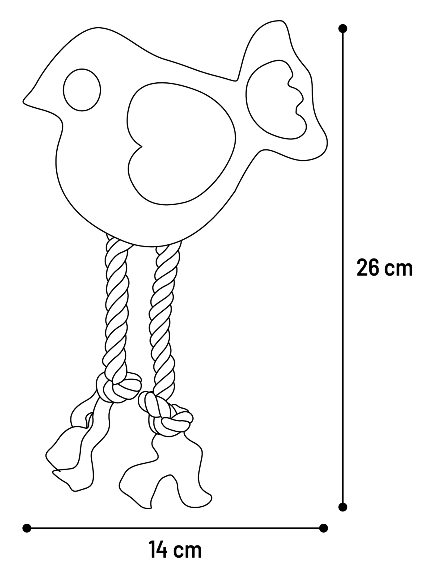 Flamingo Jouet Swa Oiseau avec corde Brun