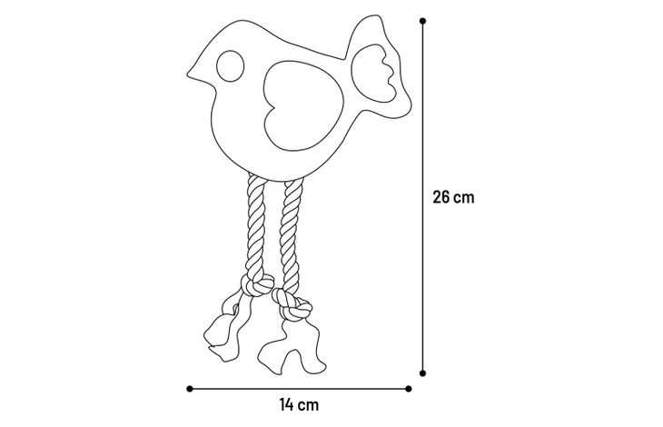 Flamingo Jouet Swa Oiseau avec corde Brun
