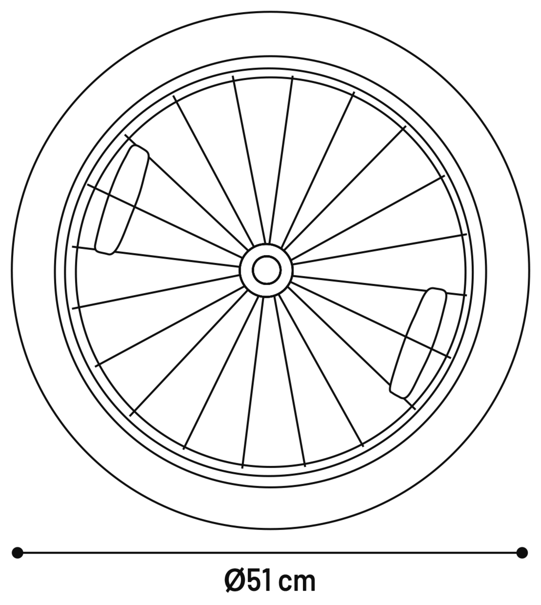 Flamingo Vervangwiel voor fietskar Jolene