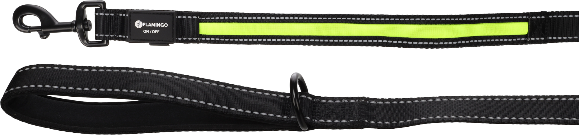 Flamingo Leash Flitzy Black & Yellow