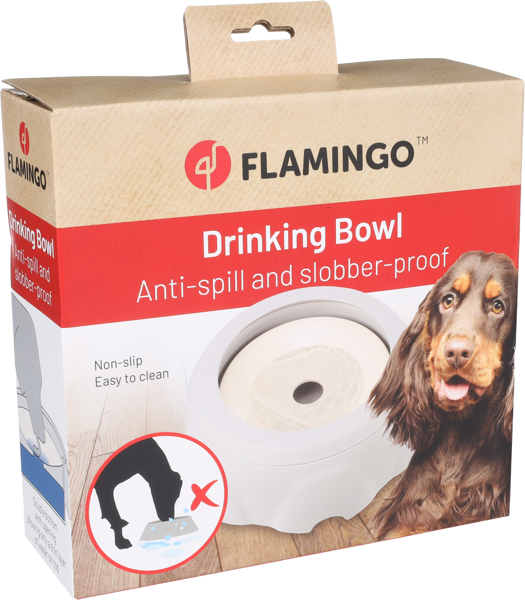 Flamingo Drinking bowl Spill Round Grey