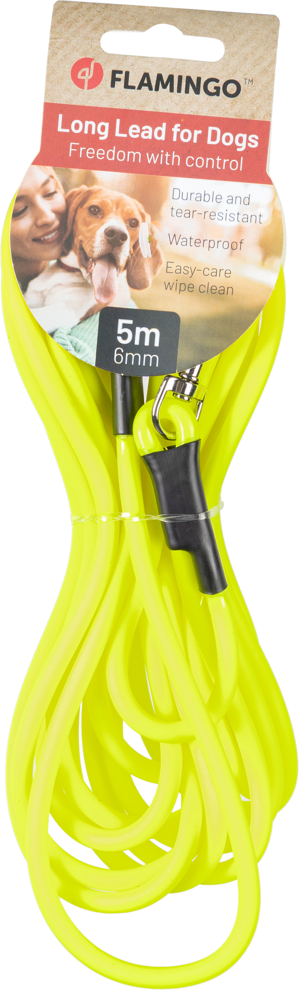 Flamingo Training and tracking leash Caspar Fluo yellow