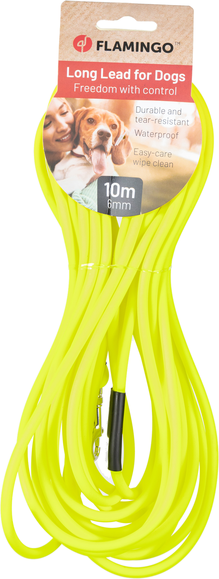 Flamingo Training and tracking leash Caspar Fluo yellow