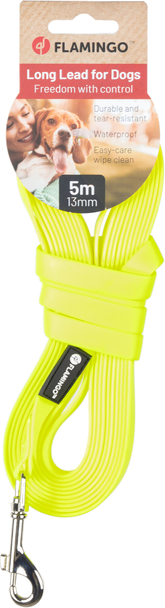 Flamingo Training and tracking leash Caspar Fluo yellow