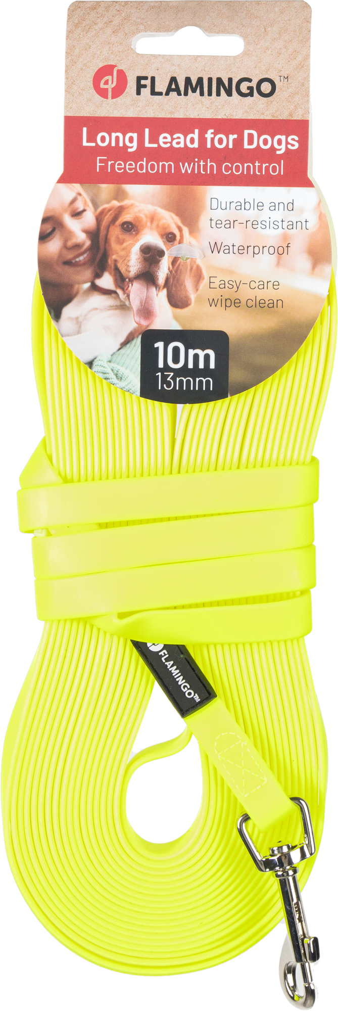 Flamingo Training and tracking leash Caspar Fluo yellow