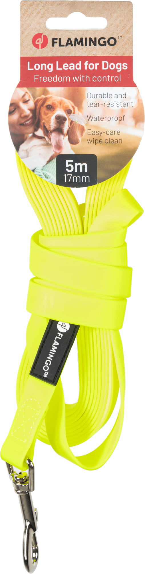 Flamingo Training and tracking leash Caspar Fluo yellow