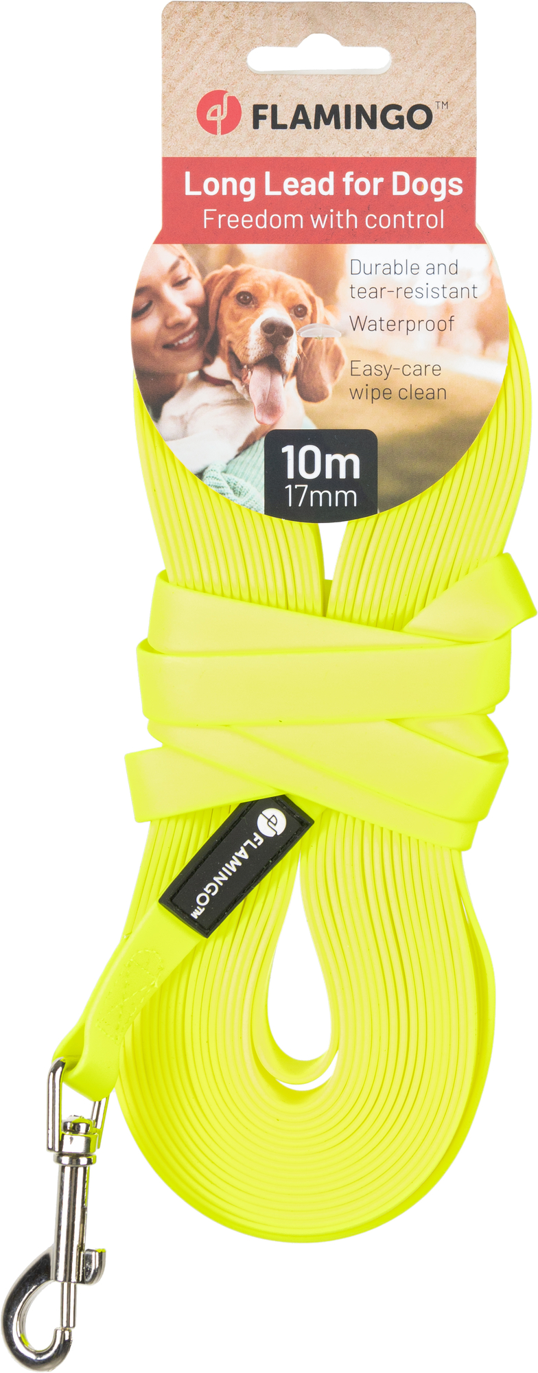 Flamingo Training and tracking leash Caspar Fluo yellow