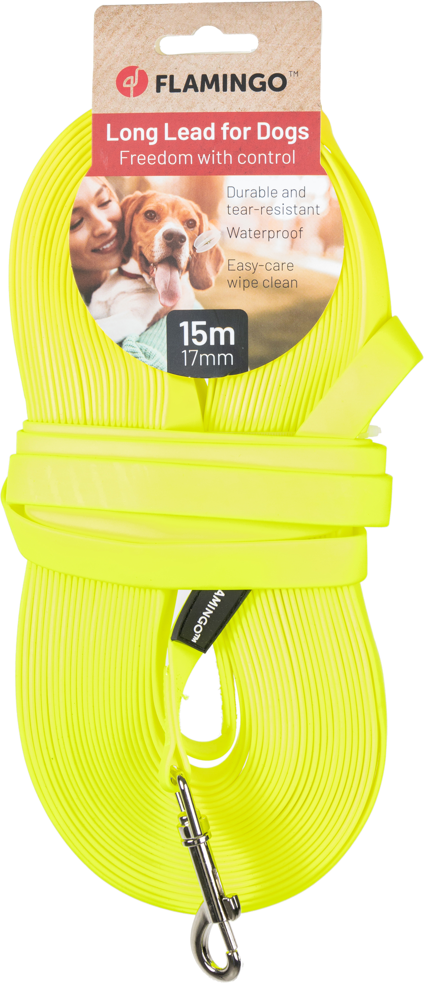 Flamingo Training and tracking leash Caspar Fluo yellow