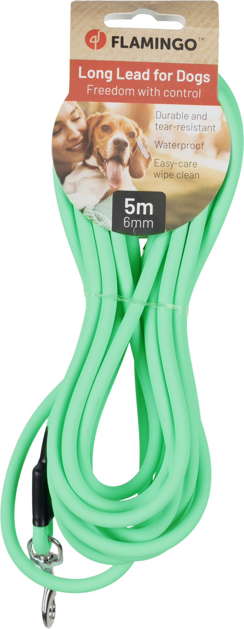 Flamingo Training and tracking leash Caspar Mint green