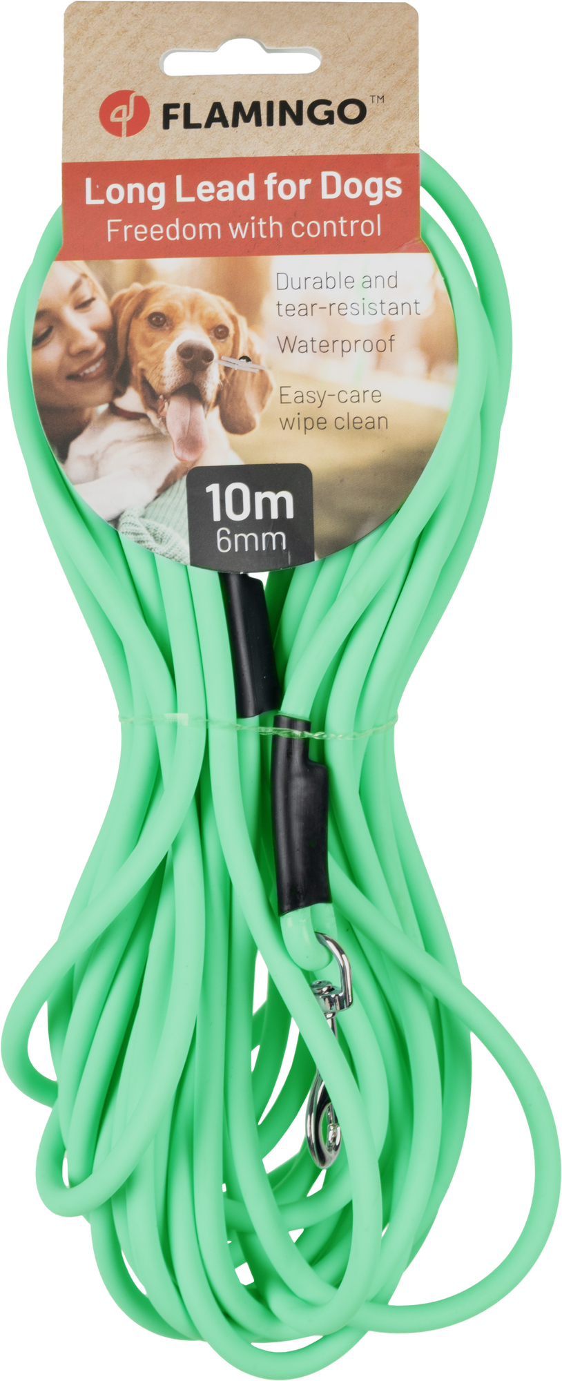Flamingo Training and tracking leash Caspar Mint green