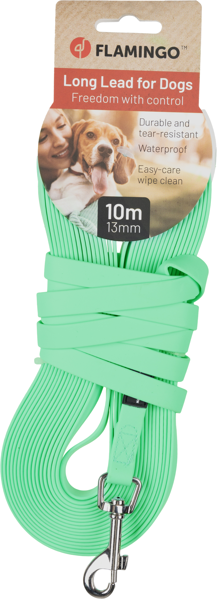 Flamingo Training and tracking leash Caspar Mint green