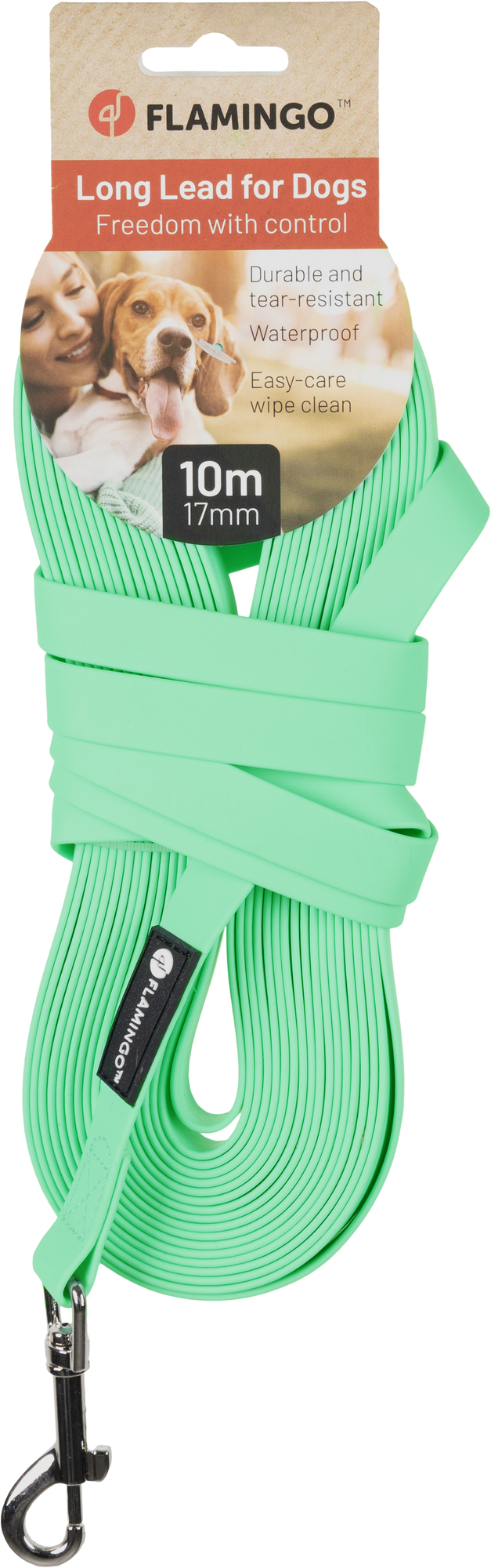 Flamingo Training and tracking leash Caspar Mint green
