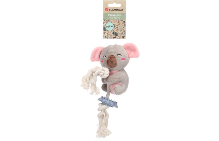Flamingo Speelgoed Puppy Didi Koala met touw Grijs