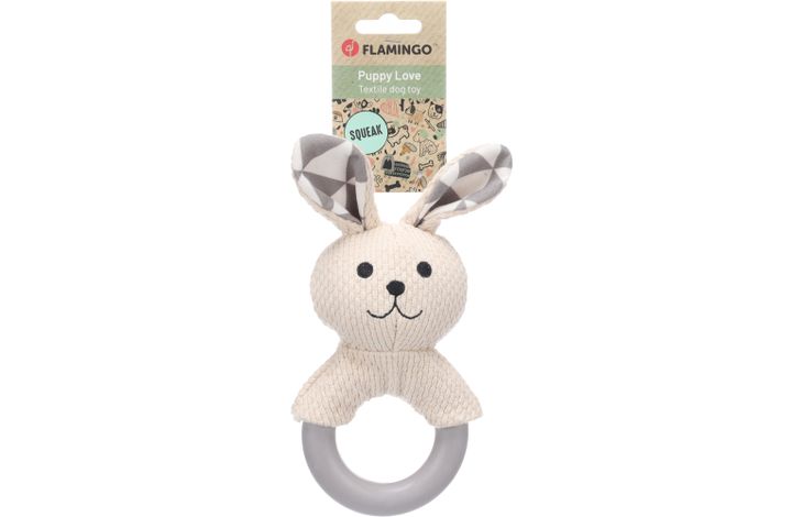 Flamingo Speelgoed Puppy Rabbo Konijn Wit