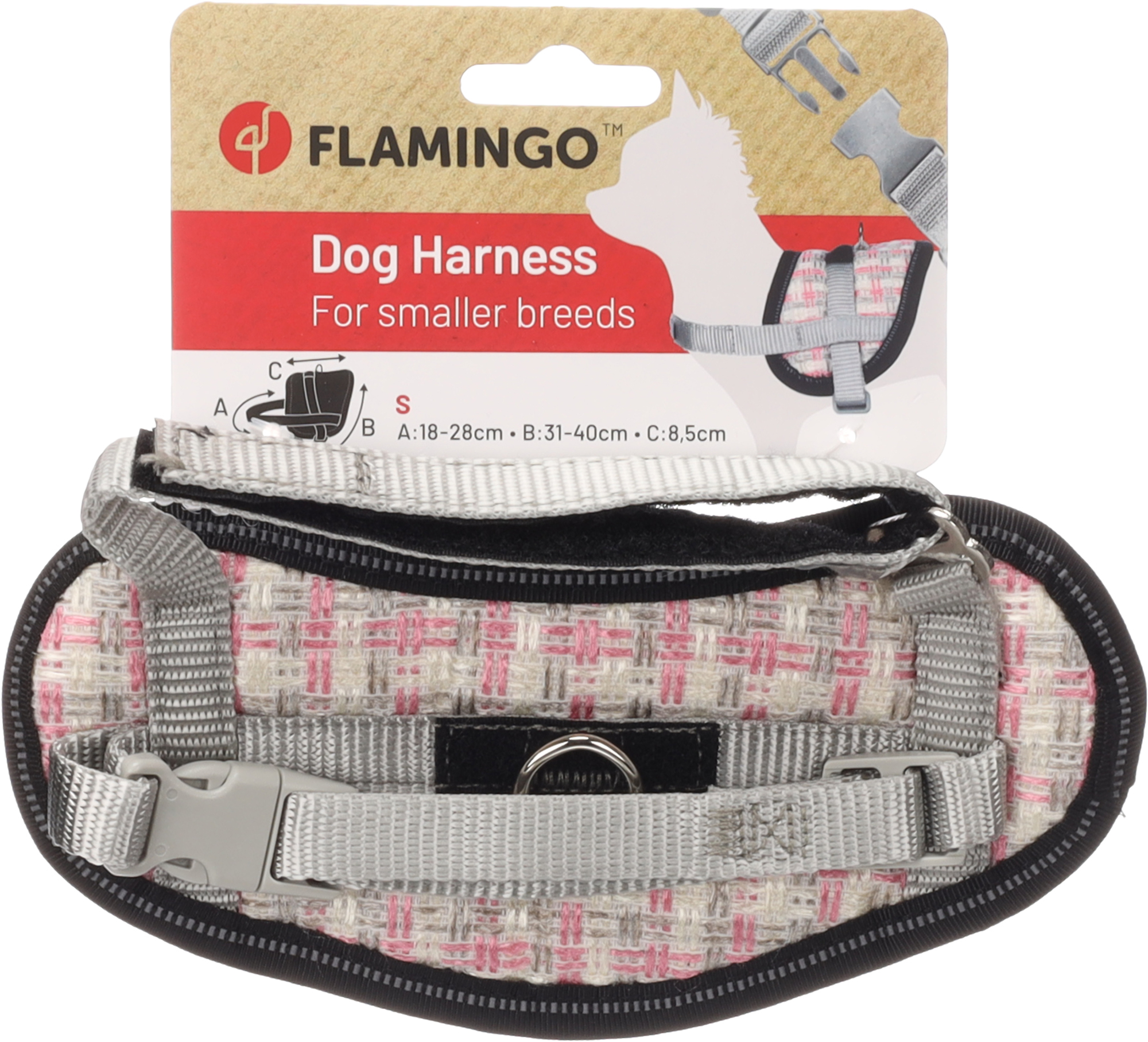Flamingo Harness Eeny Meeny Grey & Pink