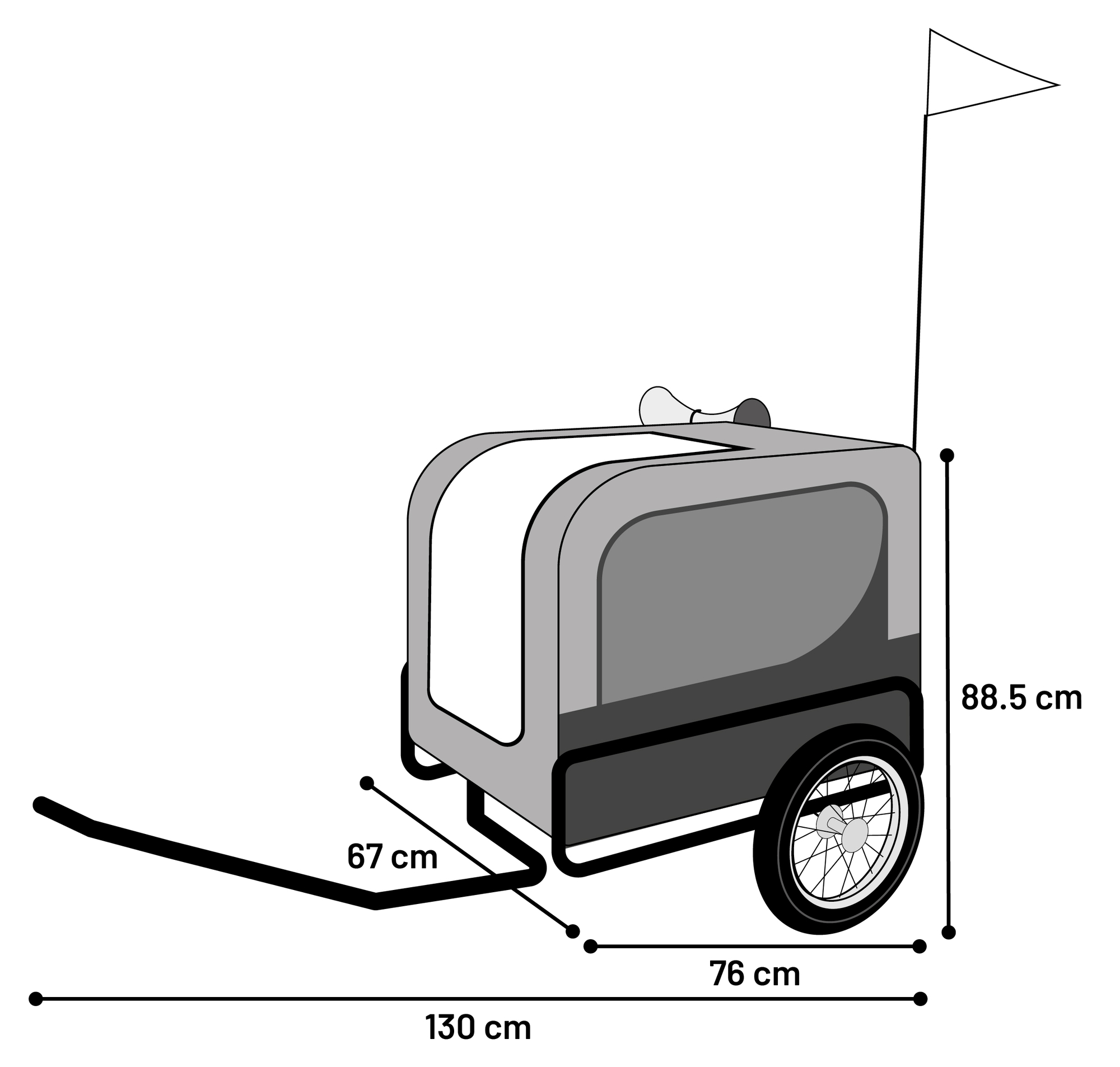 Flamingo Bicycle trailer Tybalt Black