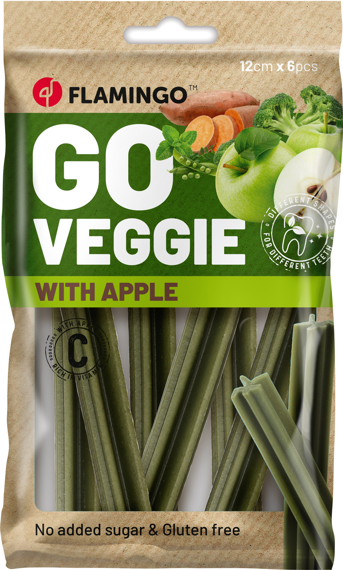 Flamingo Snacks Veggie Stick with apple Green
