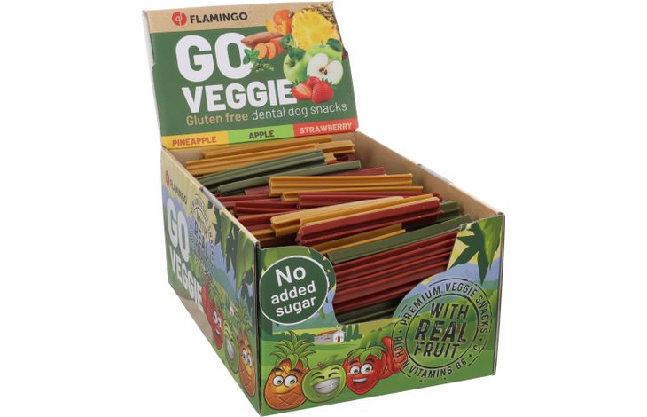 Flamingo Snack Veggie Staaf met aardbei & met ananas & met appel Meerkleurig